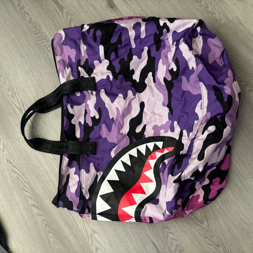 Sprayground Pink and Purple Camouflage Beach Tote - Picture 2 of 11
